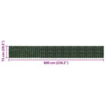 vidaXL Écran de balcon avec feuilles Vert foncé 600 x 75 cm