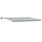 vidaXL Auvent Rétractable Vert et blanc 500 × 300 cm Tissu et acier