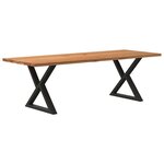 vidaXL Table à manger marron clair bois de chêne massif rectangulaire