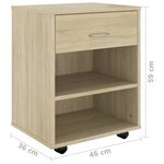 vidaXL Armoire à roulettes Chêne sonoma 46x36x59 cm Bois d’ingénierie
