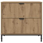 vidaXL Table de chevet avec tiroir chêne artisanal 63 5 x 36 x 61 cm