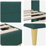 vidaXL Cadre de lit avec tête de lit Vert foncé 180 x 200 cm Tissu