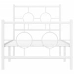 vidaXL Cadre de lit métal avec tête de lit/pied de lit blanc 75x190 cm