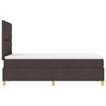 vidaXL Lit à ressorts avec matelas brun foncé petit double en tissu