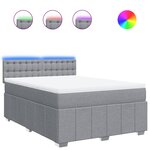 vidaXL Sommier à lattes de lit avec matelas Gris clair 160x200cm Tissu