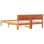 vidaXL Cadre de lit avec tête de lit Brun cire 150 x 200 cm Pin massif