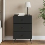 vidaXL Cabinet de chevet Noir 43 x 41 x 66 5 cm Bois d'ingénierie