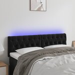 vidaXL Tête de lit à LED Noir 160x7x78/88 cm Velours