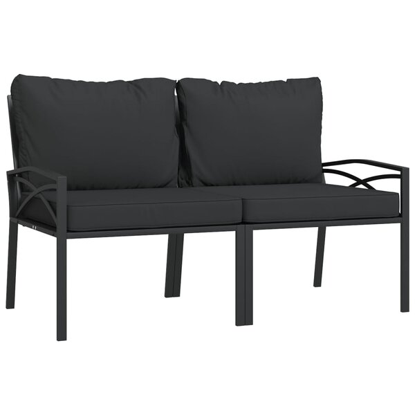 vidaXL Chaises de jardin avec coussins gris lot de 2 62x75x79 cm acier