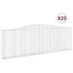 vidaXL Paniers à gabions arqués 25 Pièces 400x30x120/140 cm Fer galvanisé