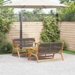 vidaXL Chaises de jardin avec table 3 Pièces Gris Bois Acacia Massif