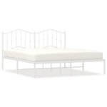 vidaXL Cadre de lit métal sans matelas et tête de lit blanc 183x213 cm