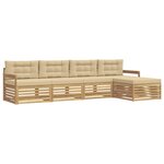 vidaXL Ensemble de canapés d'extérieur 5 pc Blanc et Beige Polyester