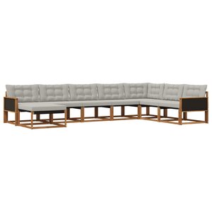 vidaXL Ensemble de canapés d'extérieur 8 pc Naturel et gris clair