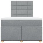 vidaXL Sommier à lattes de lit et matelas gris clair 120x190 cm tissu