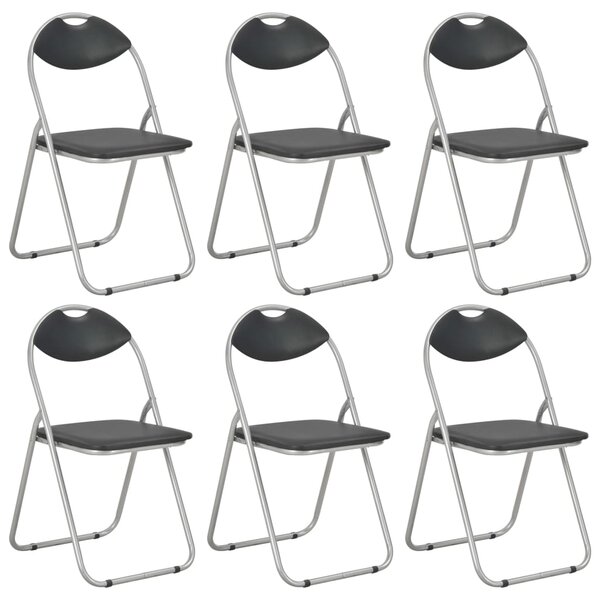 vidaXL Chaises pliantes à manger lot de 6 noir similicuir