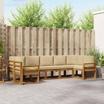 vidaXL Ensemble de canapés d'extérieur 7 pc Naturel et Beige