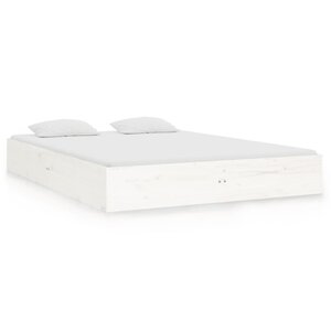 vidaXL Cadre de lit sans matelas blanc bois massif 120x190 cm