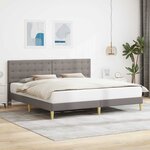 vidaXL Cadre de lit avec tête de lit Taupe 200 x 200 cm Tissu