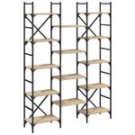 vidaXL Bibliothèque chêne sonoma 127 5x28 5x172 5 cm bois d'ingénierie