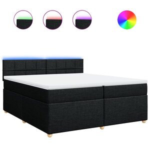 vidaXL Sommier à lattes de lit avec matelas Noir 200x200 cm Tissu