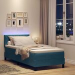 vidaXL Lit à ressorts avec matelas Bleu foncé 90 x 200 cm Velours