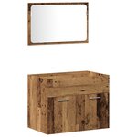 vidaXL Ensemble de meubles de salle de bain 3 pièces en bois ancien et bois d'ingénierie