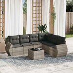 vidaXL Salon de jardin avec coussins 7 Pièces gris clair résine tressée
