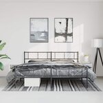 vidaXL Cadre de lit métal sans matelas avec pied de lit noir 193x203cm