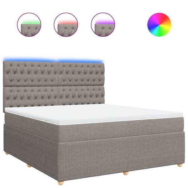 vidaXL Sommier à lattes de lit avec matelas Taupe 180x200 cm Tissu