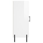 vidaXL Buffet Blanc brillant 34 5x34x90 cm Bois d'ingénierie