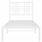 vidaXL Cadre de lit métal avec tête de lit blanc 75x190 cm
