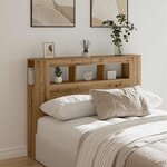 vidaXL Tête de lit à LED chêne artisanal 140x18 5x103 5 cm