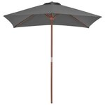 vidaXL Parasol d'extérieur avec mât en bois 150x200 cm anthracite