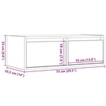 vidaXL Meuble TV avec lumières LED sonoma gris 75x35 5x25 cm