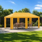 vidaXL Abri de jardin 6 x 3 m Jaune Polyester et Acier 190 gsm