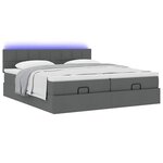 VidaXL Cadre de lit ottoman avec matelas gris foncé 180x200cm tissu