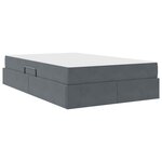 vidaXL Lit avec rangement et matelas Gris foncé 120 x 200 cm Velours