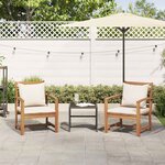 vidaXL Chaise avec coussin 2 Pièces Marron et Crème 65 x 60 x 76 5 cm
