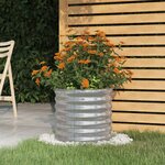 vidaXL Jardinière de jardin Acier galvanisé 40x40x36 cm Argenté