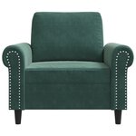 vidaXL Fauteuil Vert foncé 60 cm Velours