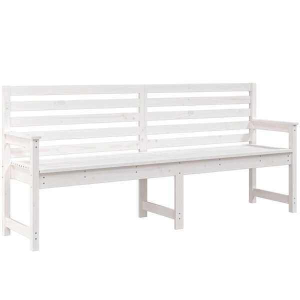 vidaXL Banc de jardin blanc 203 5x48x91 5 cm bois massif de pin