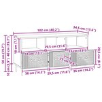 vidaXL Meuble TV Blanc 102 x 34 5 x 50 cm Bois d'ingénierie