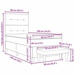 vidaXL Lit à ressorts avec tête de lit Marron foncé 90 x 190 cm tissu