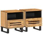 vidaXL Tables de chevet 2 Pièces 40x34x46 cm bois massif de manguier brut