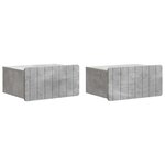 vidaXL Cabinet de chevet mural 2 Pièces Gris béton 49 x 34 5 x 24 cm