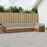 vidaXL Ensemble de canapés d'extérieur 6 pc Naturel et gris clair