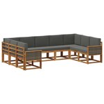 vidaXL Ensemble de canapés d'extérieur 9 Pièces Naturel et Anthracite