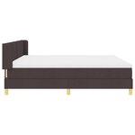 vidaXL Lit à ressorts Marron foncé et Blanc 200 x 200 cm Tissu