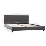 vidaXL Cadre de lit Gris Similicuir 160x200 cm